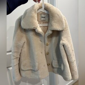 Stand Studio Cream Teddy Jacket